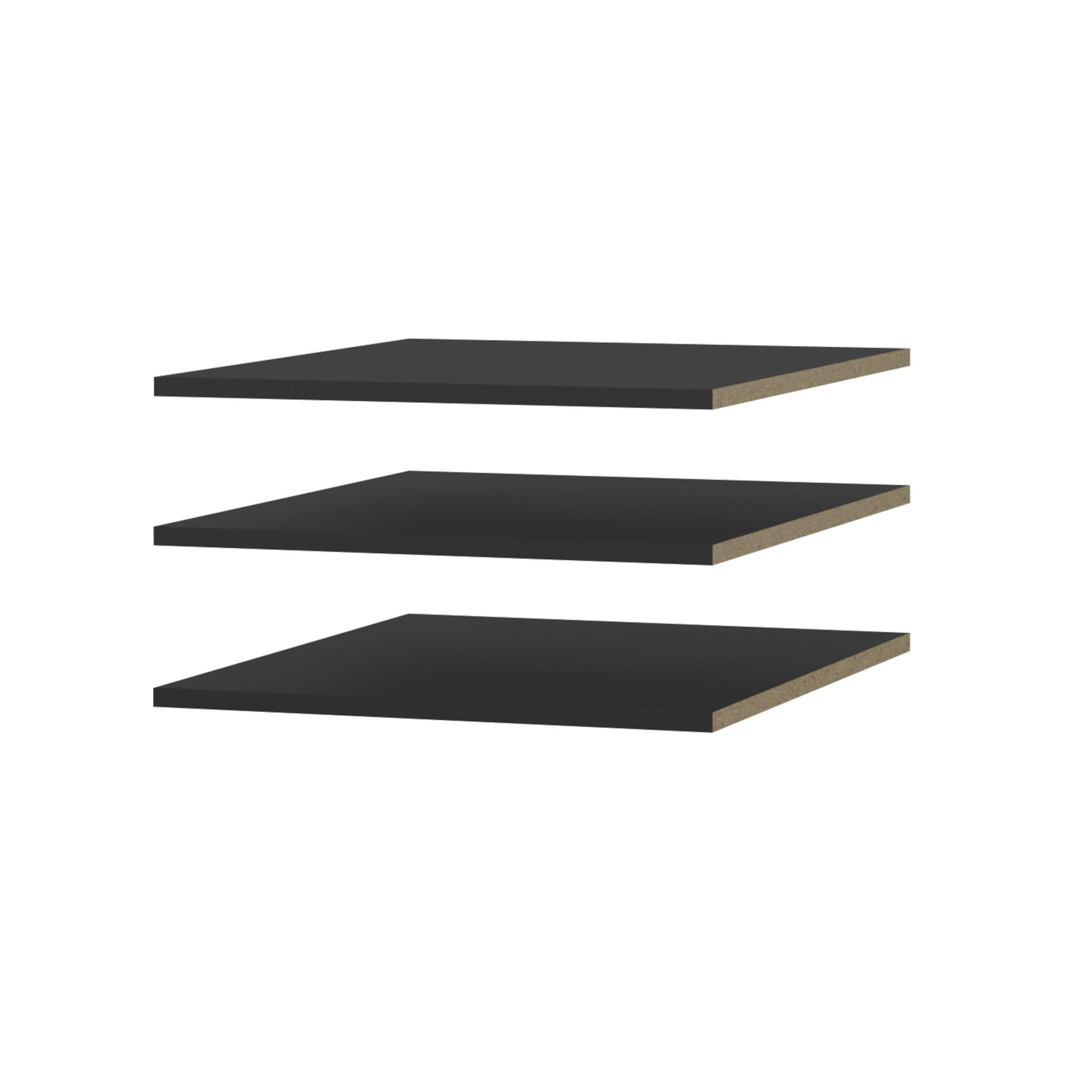 EINLEGEBÖDEN für Schrank Napoli 1D 50 Schwarz (3 Stück) - Silberfarben/Schwarz, Holzwerkstoff/Kunststoff (47/35/55cm) - mzm24