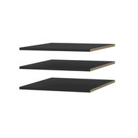EINLEGEBÖDEN für Schrank Napoli 1D 50 Schwarz (3 Stück) - Silberfarben/Schwarz, Holzwerkstoff/Kunststoff (47/35/55cm) - mzm24