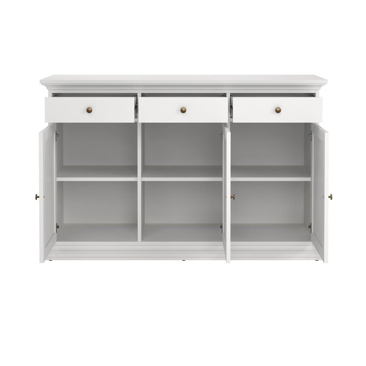 ANRICHTE mit 3 Türen und 3 Schubladen sofia 91,66/143,7/46,1 cm - Weiß, Holzwerkstoff (46.1/91.66/47cm) - Calicosy
