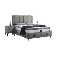 POLSTERBETTSET Retro 160x200 Grau - Grau, Textil/Metall (160/200cm) - Villa Möbel