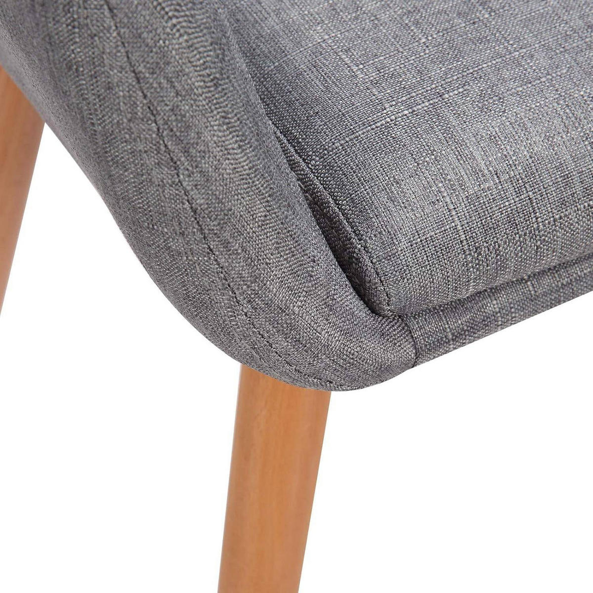 ESSZIMMERSTUHL 4 Stück Polsterstuhl Sessel, Leinen - Hellgrau/Naturfarben, Holz/Textil (50/82/42cm) - Woltu