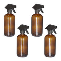 4XSPRÜHFLASCHE - Braun, Glas/Kunststoff (9.5/21/7.5cm) - Relaxdays
