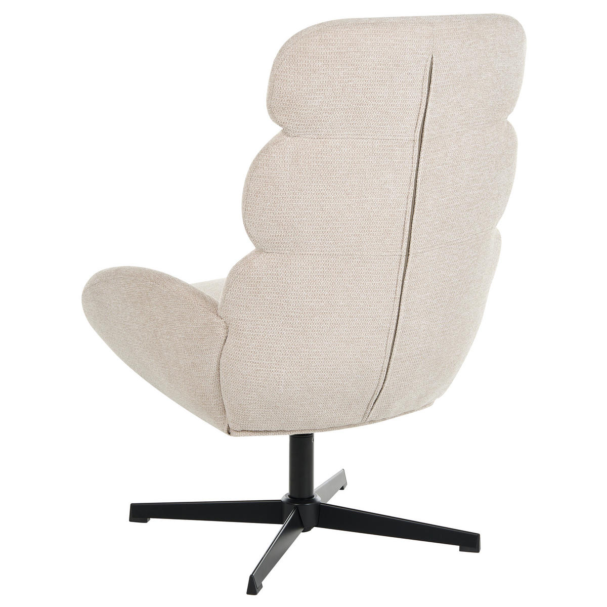 DREHSESSEL Stoff Hellbeige Aalborg - Beige/Schwarz, Textil/Metall (75/105/80cm) - Beliani