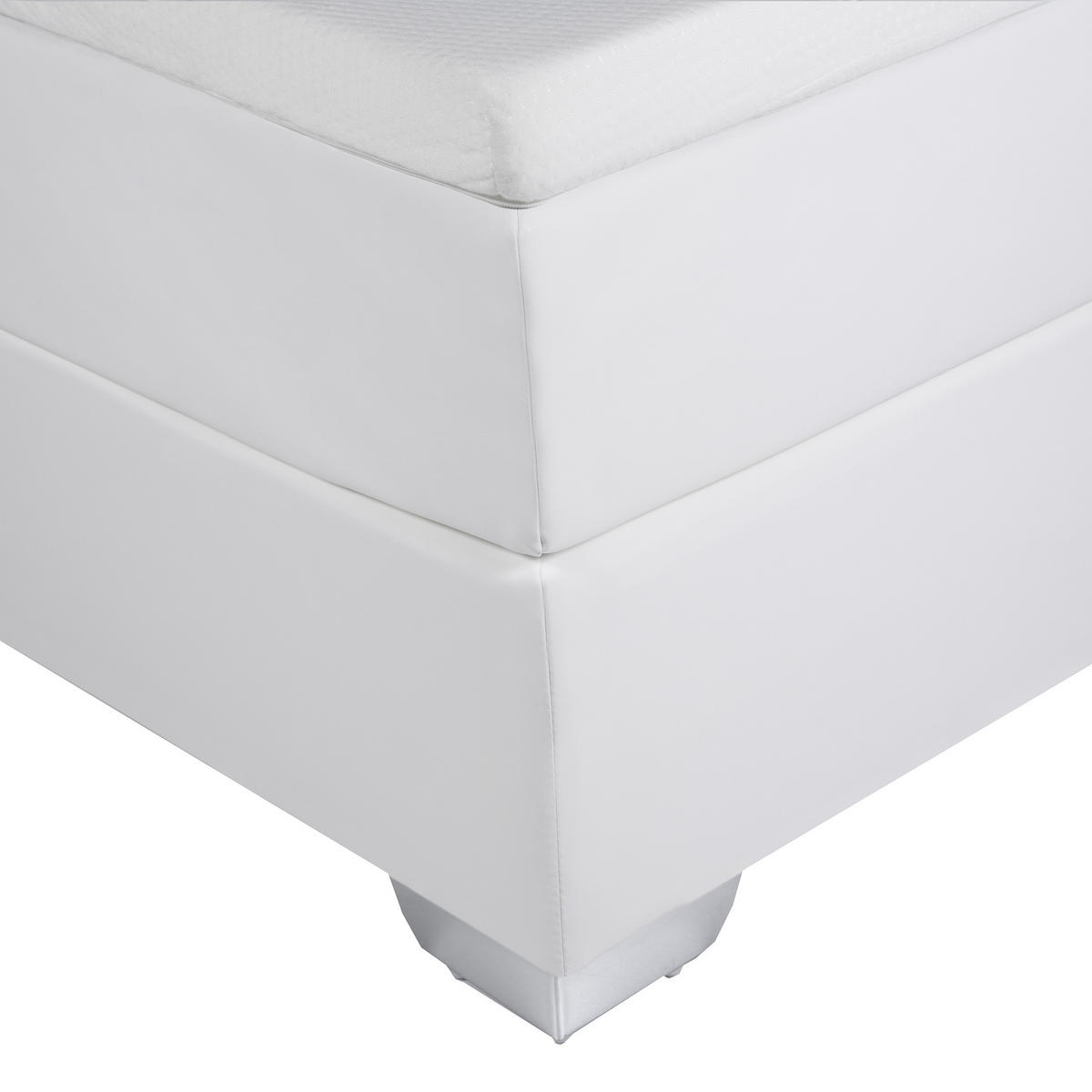 BOXBETT 160/200 cm Schwarz President - Schwarz/Weiß, Kunststoff/Textil (160/200cm) - Beliani