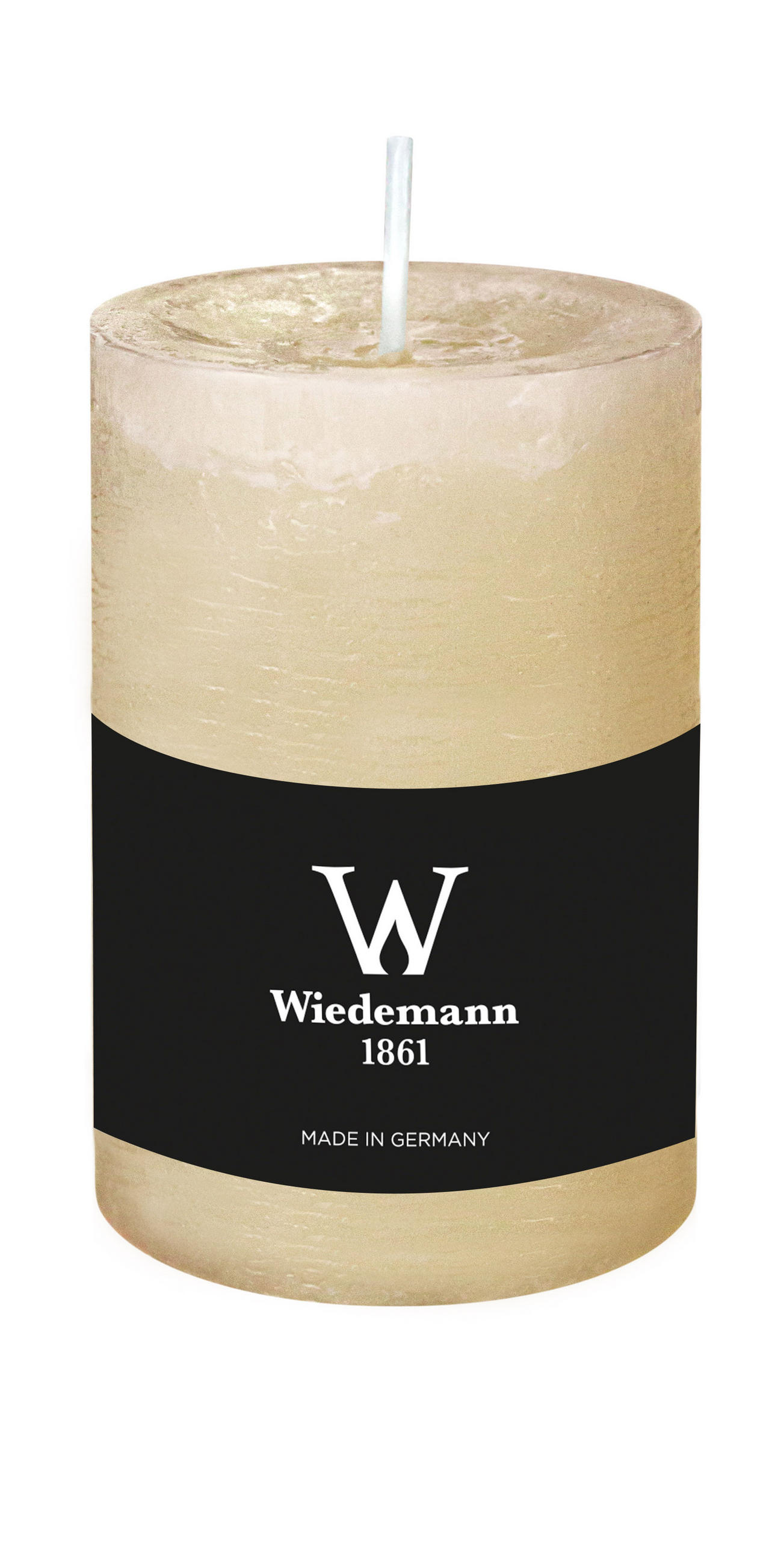 STUMPENKERZE Rustik Marble Style Bisquit 100 x Ø 68 mm, 1 Stück - Beige, Paraffin (10cm) - Wiedemann Kerzen