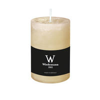 STUMPENKERZE Rustik Marble Style Bisquit 100 x Ø 68 mm, 1 Stück - Beige, Paraffin (10cm) - Wiedemann Kerzen