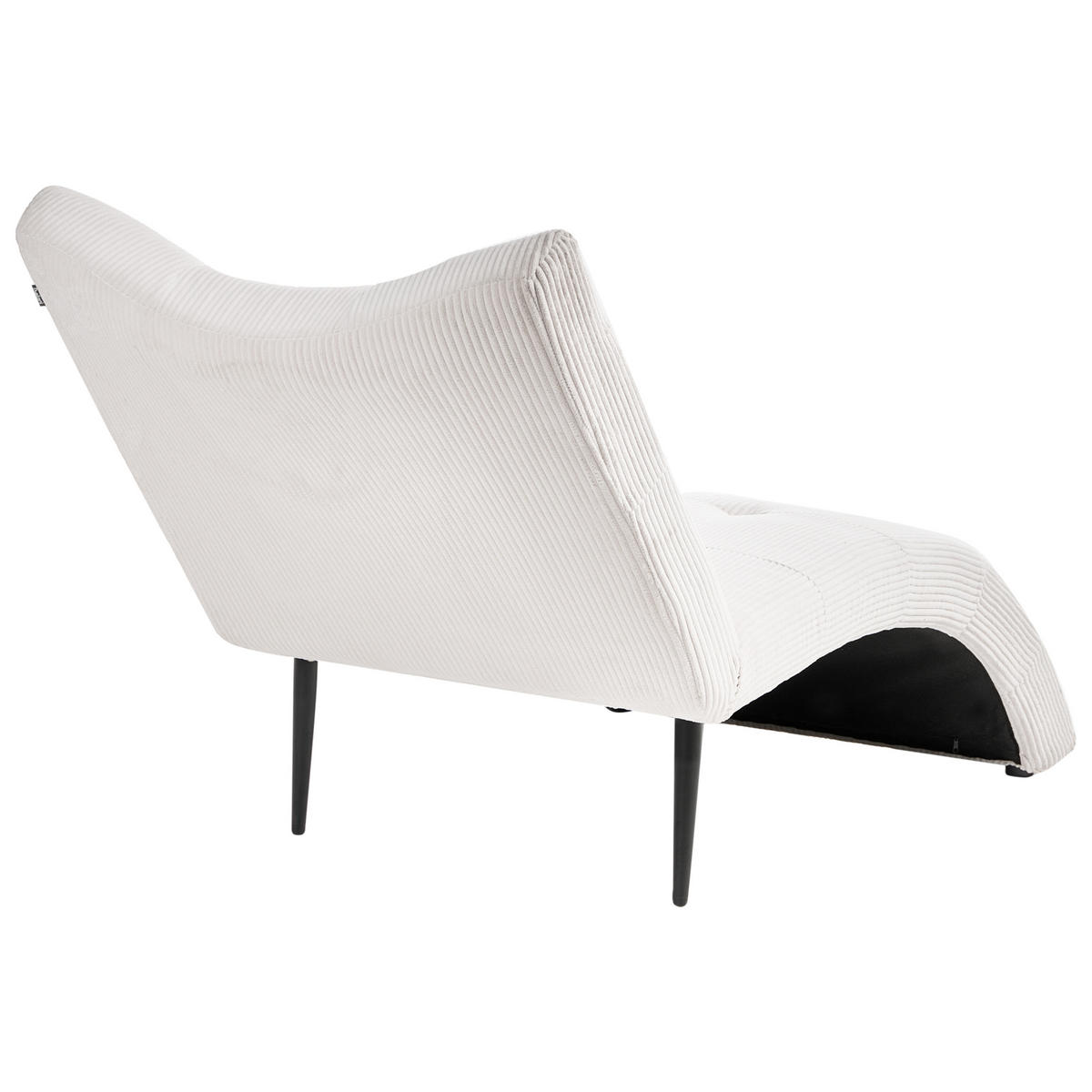 ČALOUNĚNÉ LEHÁTKO CHAISE LONGUE Manšestr Krémově bílé Quilly - bílá/černá, textil (83/97/153cm) - Beliani