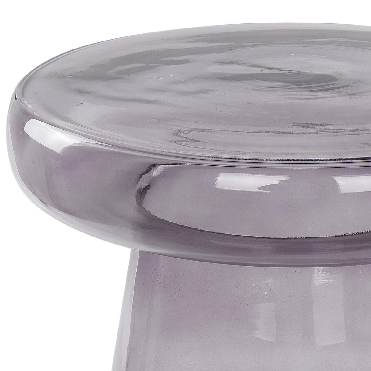 BEISTELLTISCH Rauchglas grau rund 39 cm Caldera - Grau, Glas (39/39/40cm) - Beliani