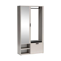GARDEROBENSCHRANK Limo Plus mit zwei Türen und Sitzpolster kaschmir - Kaschmir, Holzwerkstoff (100/190/33cm) - Beautysofa