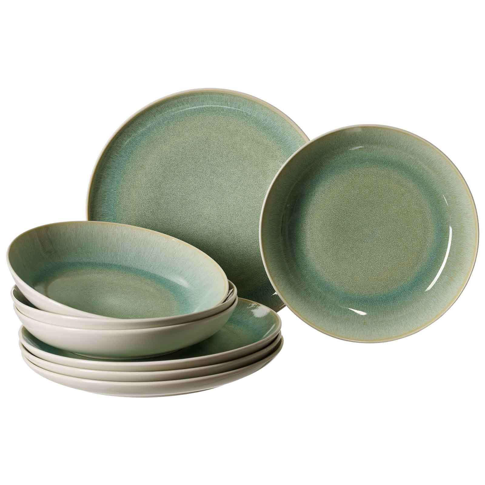 TAFEL-SET Borneo grün 8er Set - Grün, Keramik (17/28.5/28.5cm) - Ritzenhoff Breker