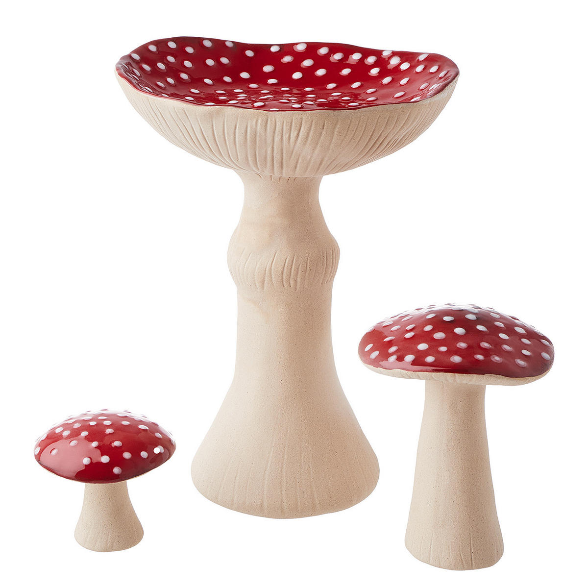 DEKO-FLIEGENPILZ Enchanted Forest - Rot/Weiß, Keramik (15/21/15cm) - Butlers