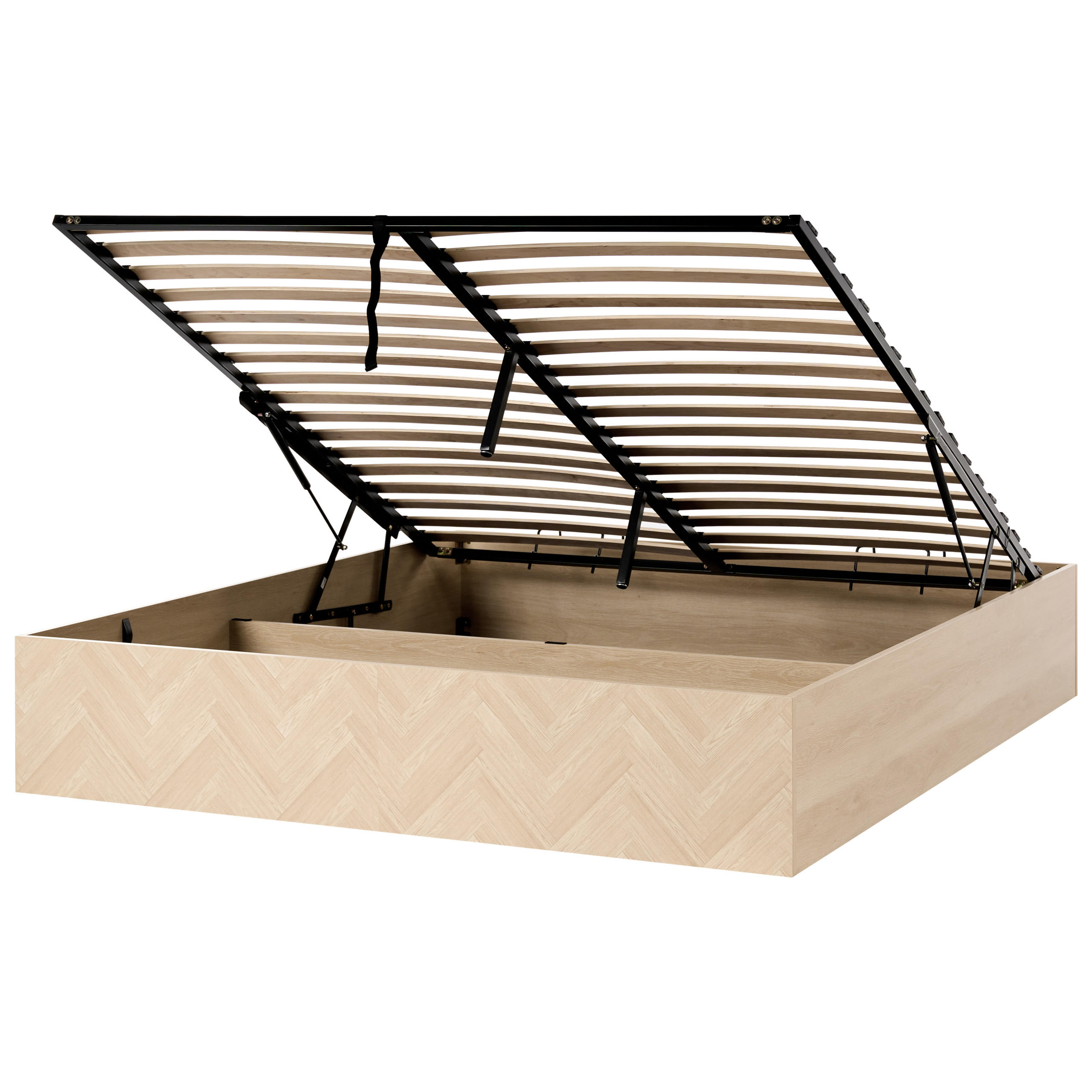 PAT cu spațiu de depozitare fără tablie 180/200 cm placă MDF maro deschis Etel