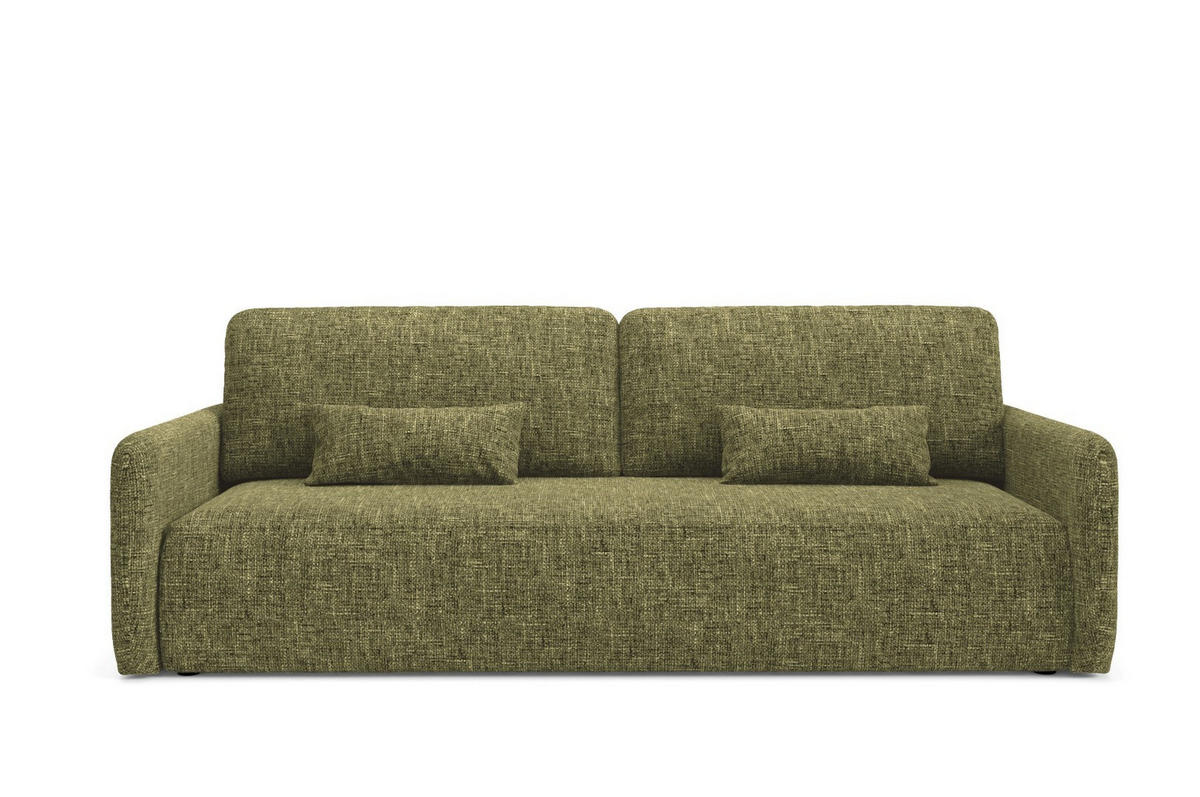 SCHLAFSOFA mit Bettkasten Olivgrün - Schwarz/Olivgrün, Holz/Holzwerkstoff (217/86/102cm) - Furnisell