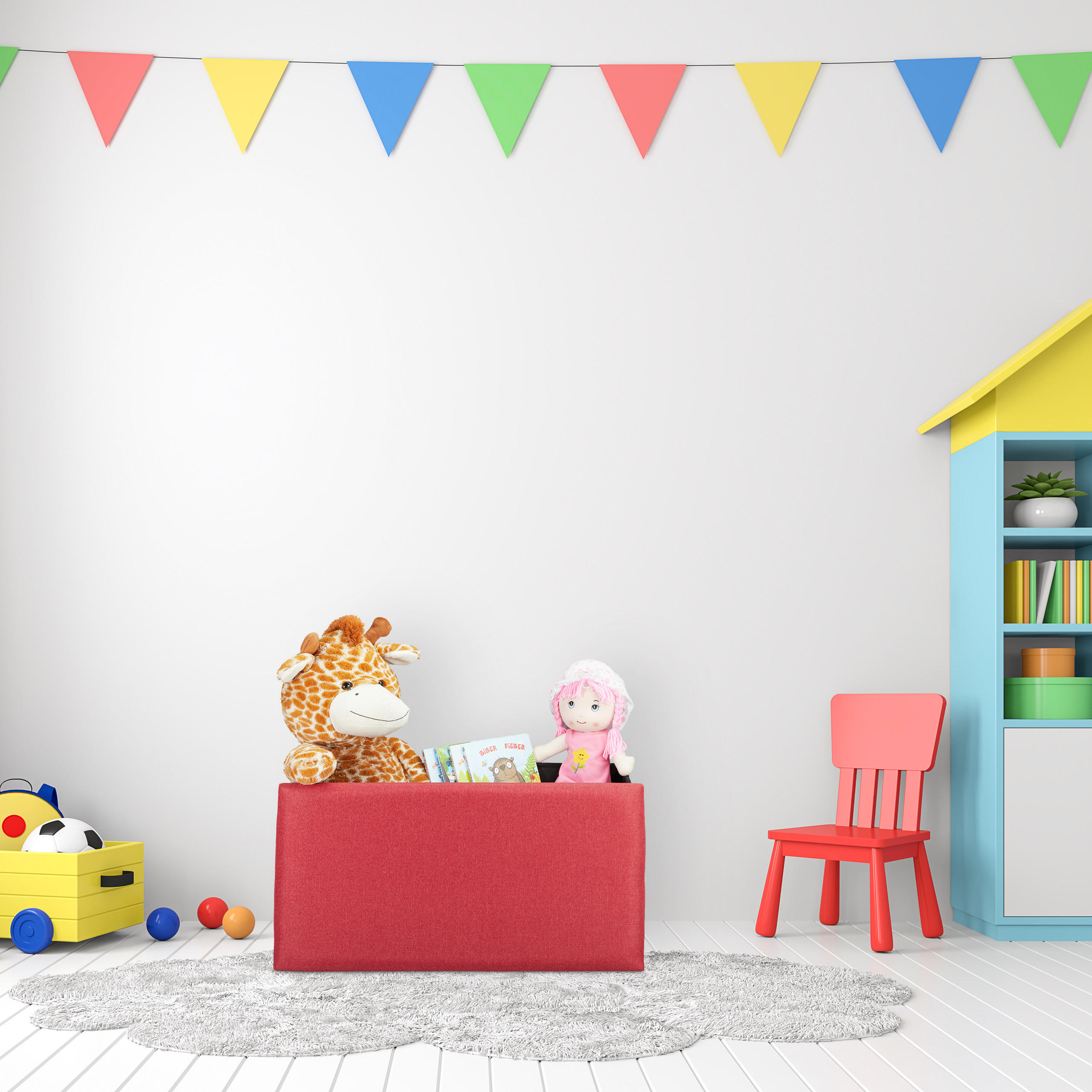 SITZBANK - Dunkelrot, Holzwerkstoff/Textil (76.5/38/38.5cm) - Relaxdays