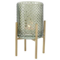 TEELICHTHALTER Bolito Ø 8 cm - Grün, Glas (16cm) - Boltze Home