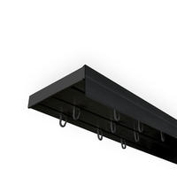 VORHANGSCHIENE SH, 3-läufig, Schiene schwarz, Blende 5 cm schwarz, 150 cm - Schwarz, Kunststoff (4.7/1.7/150cm) - SN Deco