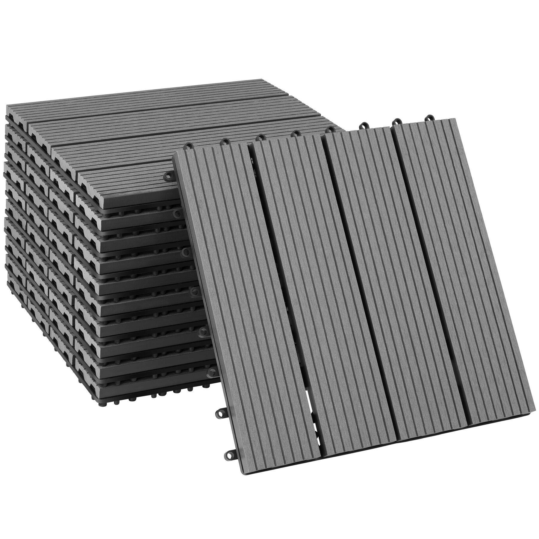 tectake Terrassenfliesen Grau 31x2.2x31 cm
