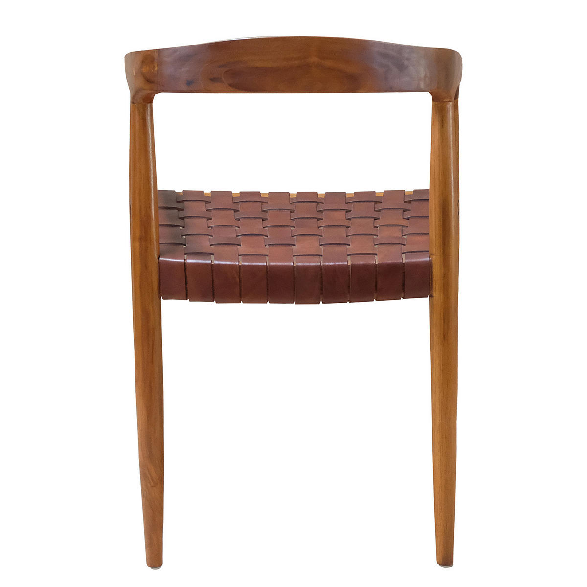 ARMLEHNENSTUHL - Echtleder / Teak massiv - Cognac, Leder (54/80/50cm) - home24