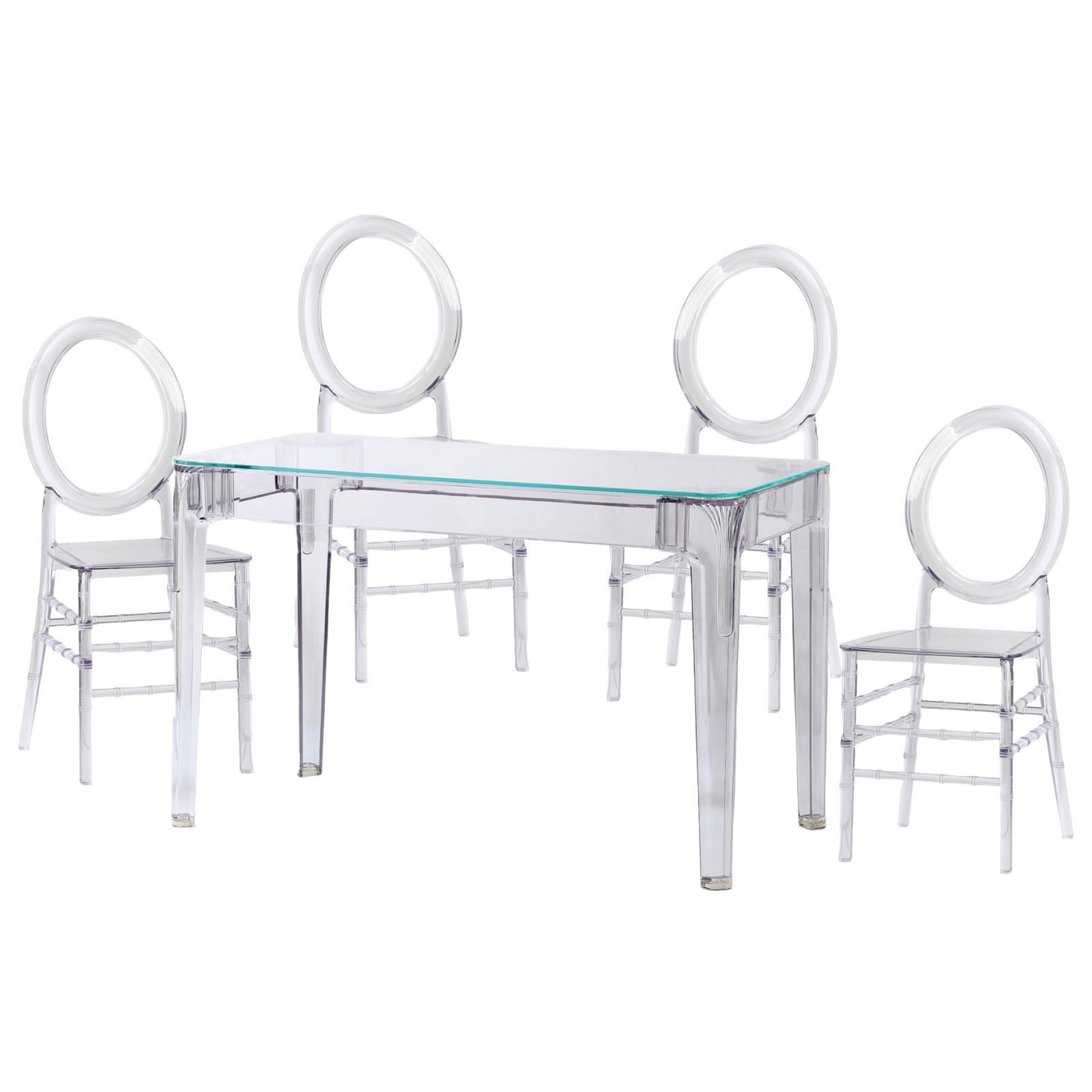 ESSZIMMERMÖBEL-SET Transparent Kunststoff Transparent - Transparent, Kunststoff - Nest Dream