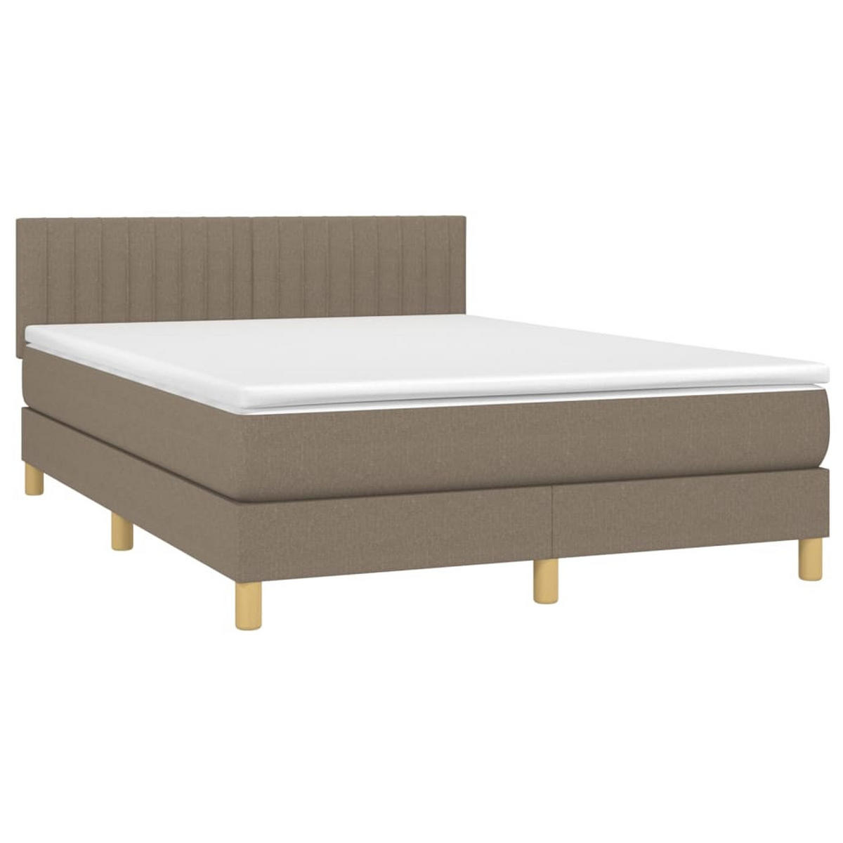 BOXSPRINGBETT Mit Matratze Taupe 140/190 Cm Stoff - Taupe, Textil (140/190cm) - vidaXL