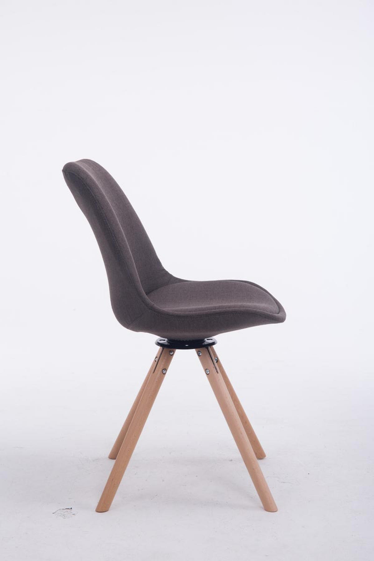 BESUCHERSTUHL Stoff dunkelgrau - Eukalyptusholzfarben/Dunkelgrau, Holz/Textil (48/84/56cm) - CLP