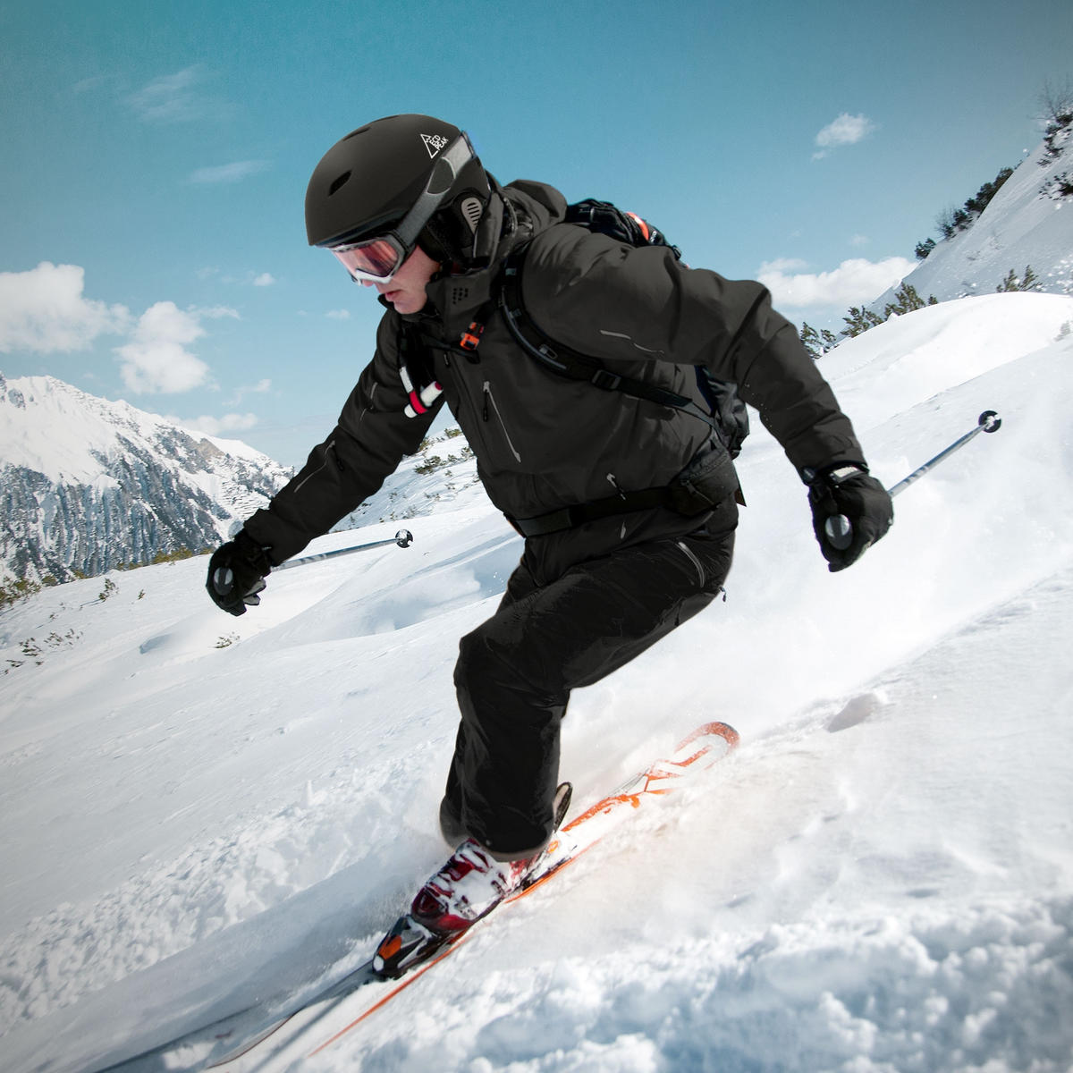 LYŽAŘSKÁ PŘILBA pro muže a ženy, robustní snowboardová přilba, černá, velikost L, 58–61 cm - černá, plast (30/24cm) - ECD-Germany