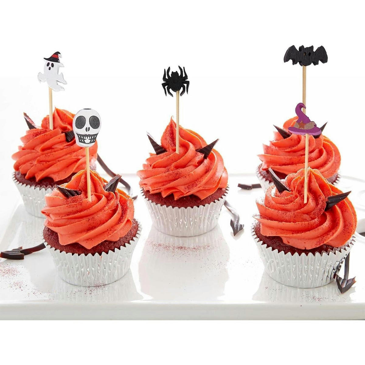 COCKTAILSPIESSE Halloween 100er Set mit Deko - Multicolor, Holz (1/1/12cm)