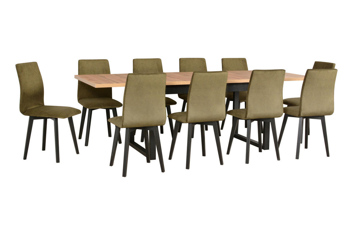 ESSZIMMERSTUHL 4x "LUNA 2", natür buche,zetta 297 - Beige/Grün, Holz (43/95/40cm) - Leaf Design