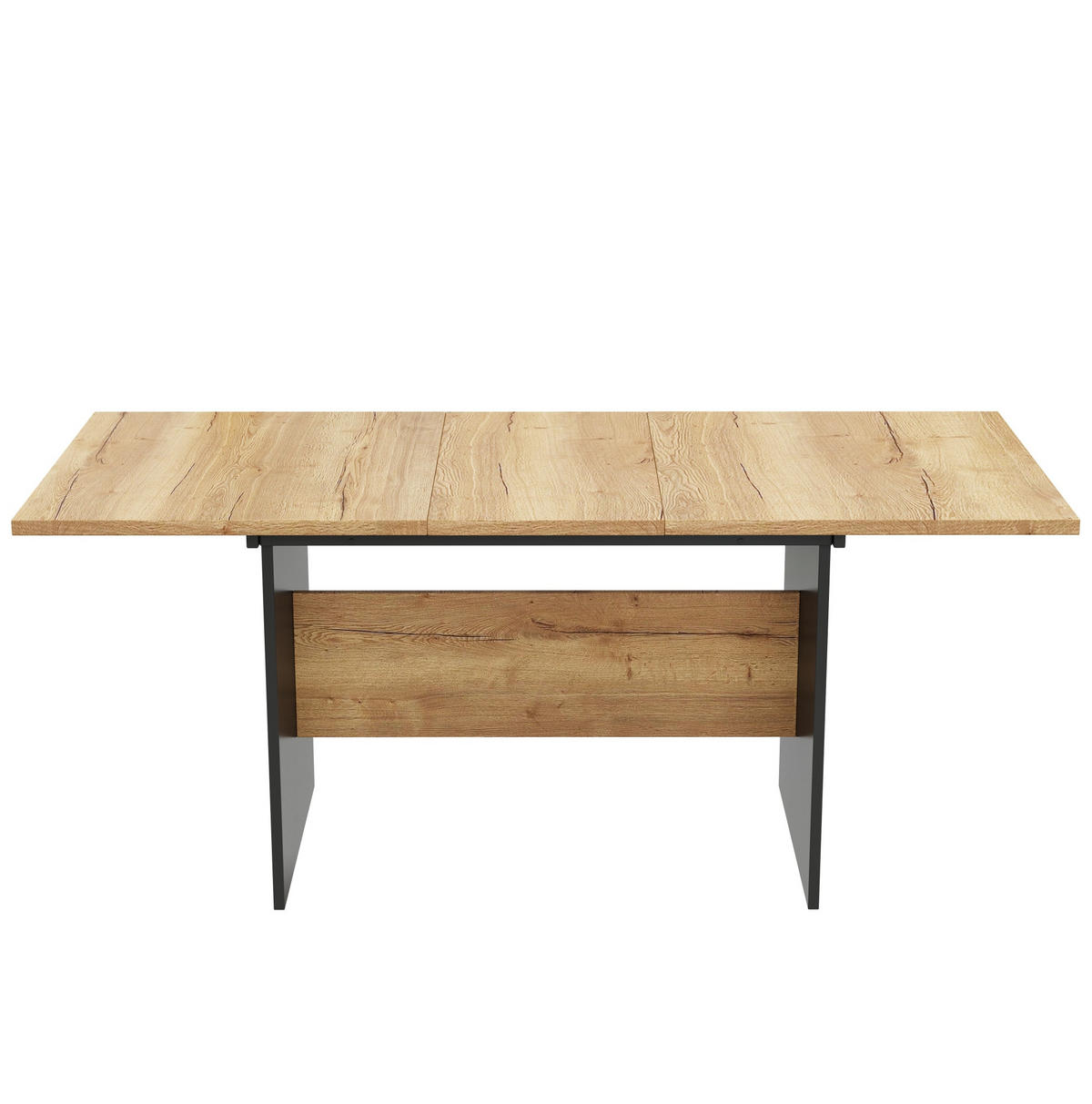 AUSZIEHTISCH in Dunkelwalnuss-Schwarz ausziehbar für 4–6 Personen - Schwarz, Holzwerkstoff (180/75/80cm) - BEAOK