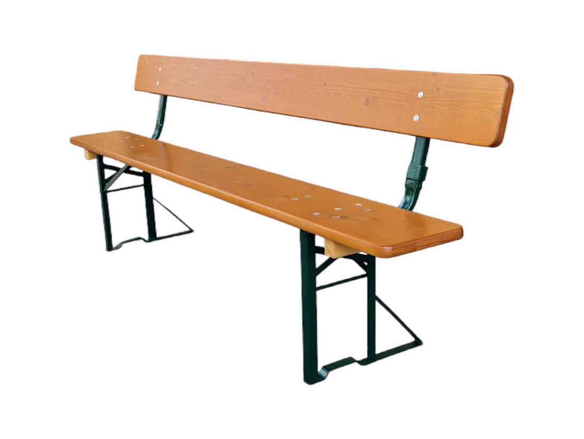 BIERZELTGARNITUR ALPENFEST PRO Premium Qualität Mit Rückenlehne 77x220x80cm Fichtenholz - Eichefarben, Holz - CHEFGASTRO
