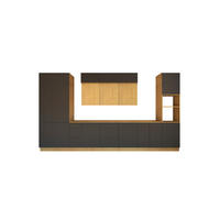 KÜCHENZEILE 460 cm - Nexa KÜ-LN-003 - in Grau & Woodline / Matt - Schwarz/Eiche Artisan, Holz/Metall (460/212/58cm) - ROYAL24_MARKT