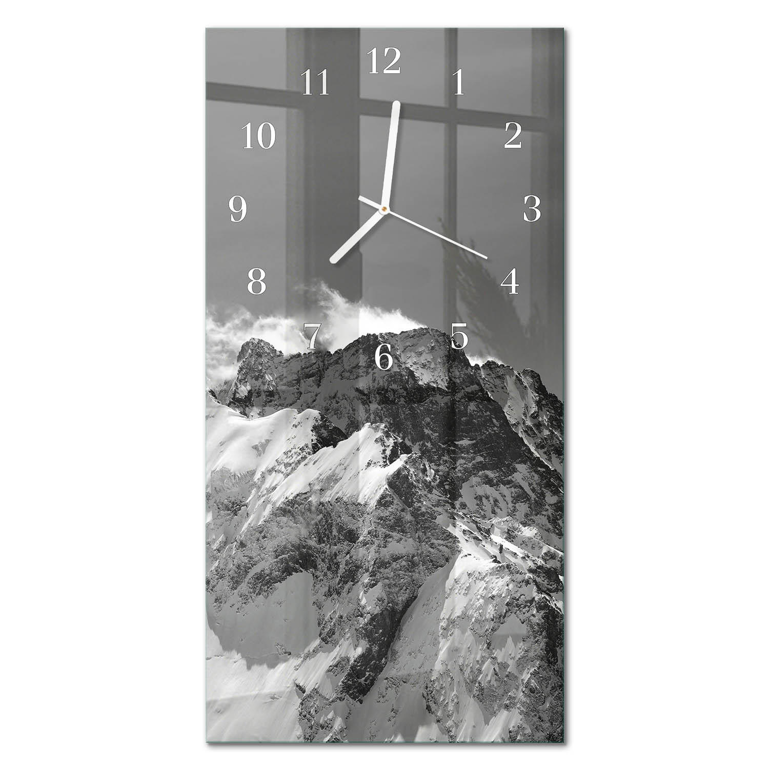 WANDUHR 30x60 cm - Kirscheis - Grau, Glas (30/60/0.4cm) - TULUP