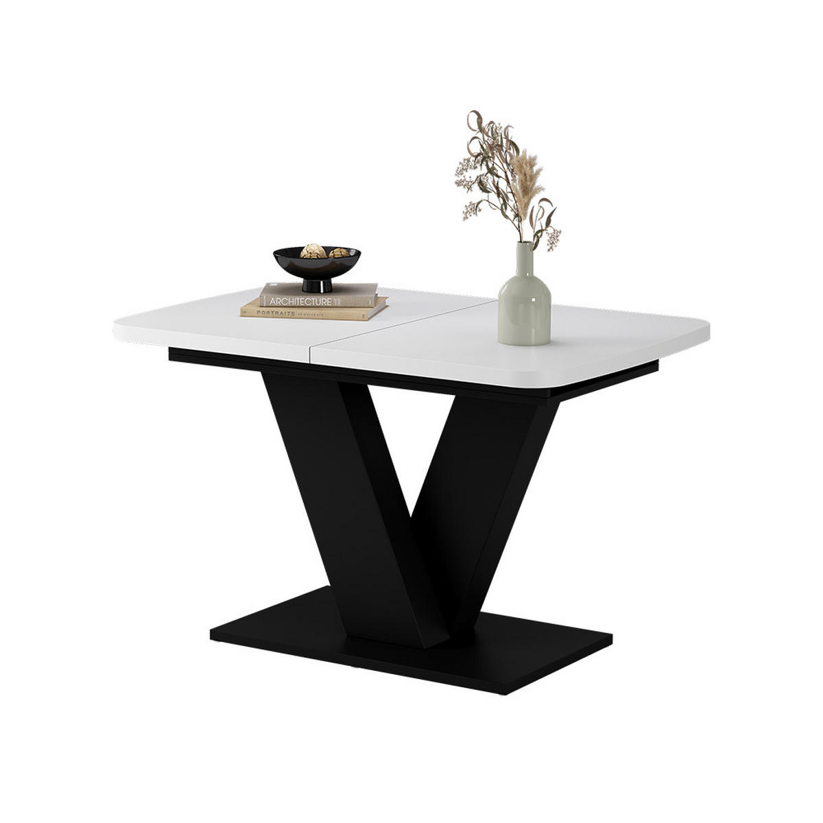 JEDÁLENSKÝ STÔL Fenaro Biela/čierna - čierna/biela, kompozitné drevo (80/120/77.4cm) - Vicco