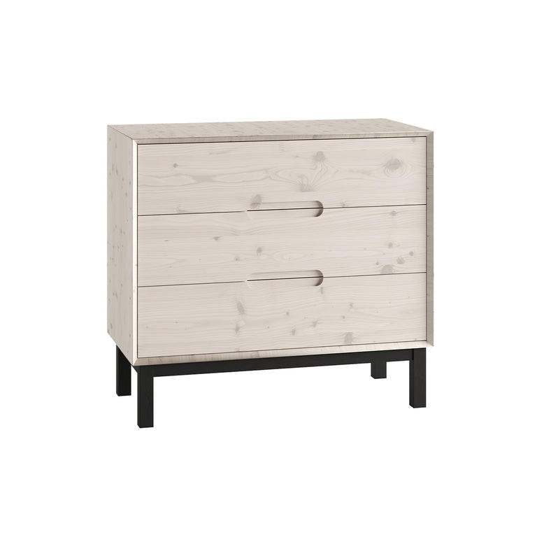 DJEČJA KOMODA Country Izbjeljeno drvo - bijela, drvo (100/90.8/48.8cm) - Petits-meubles