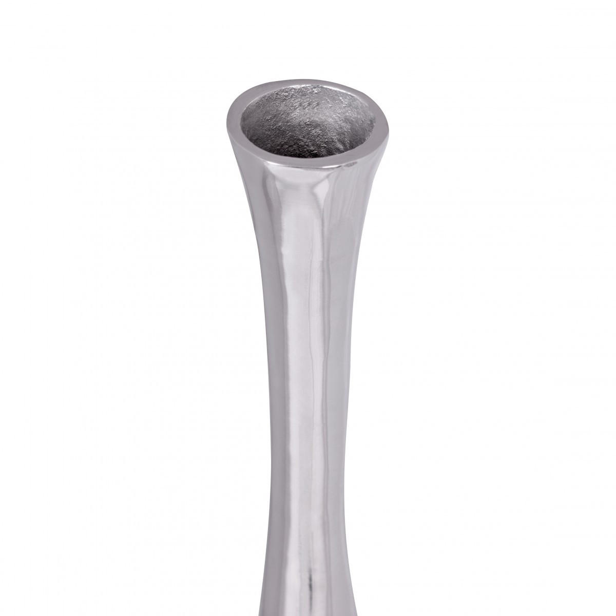 VASE Aluminium Modern Stil 100 cm hoch Silber handgefertigt - Silberfarben, Metall (75cm) - KADIMA DESIGN