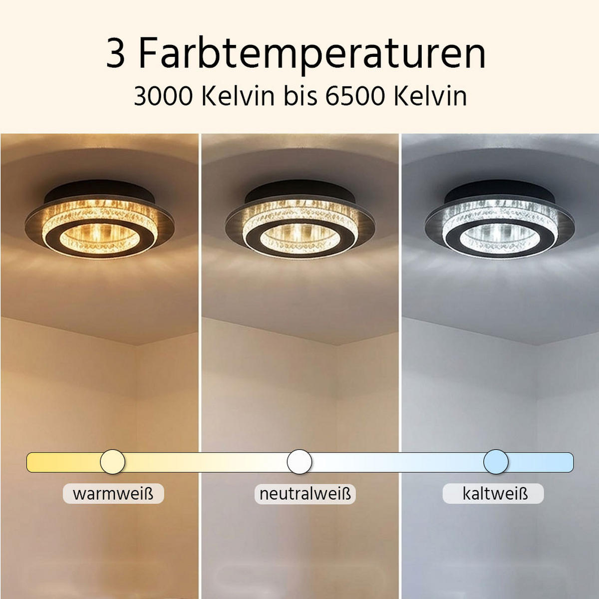 DECKENLEUCHTE JAYDEN, LED, Schwarz, Metall, Kristalloptik - Schwarz, Metall (20/20/5.5cm) - Globo Lighting