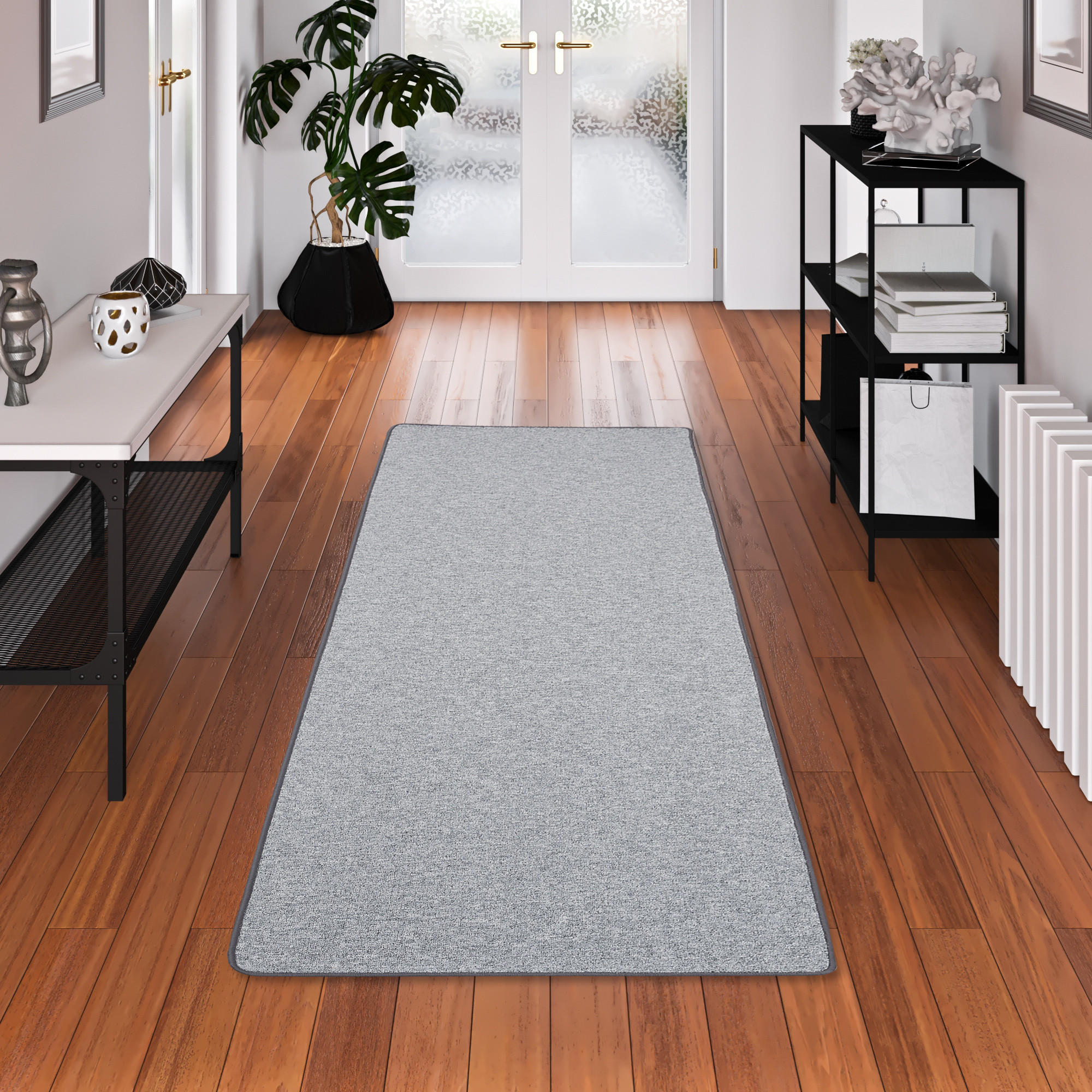 FEINSCHLINGEN VELOUR LÄUFER TEPPICH STRONG - Silberfarben, Textil (80/320cm) - Snapstyle