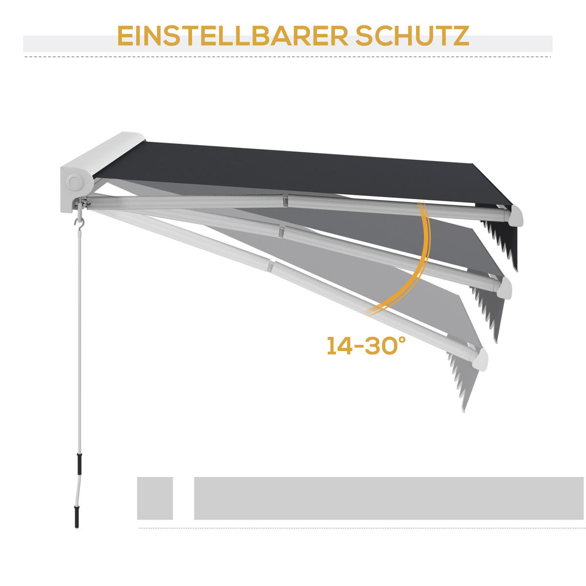 MARKISE, Sand, Aluminium, Polyester - Grau, Metall (250/150/200cm) - Outsunny