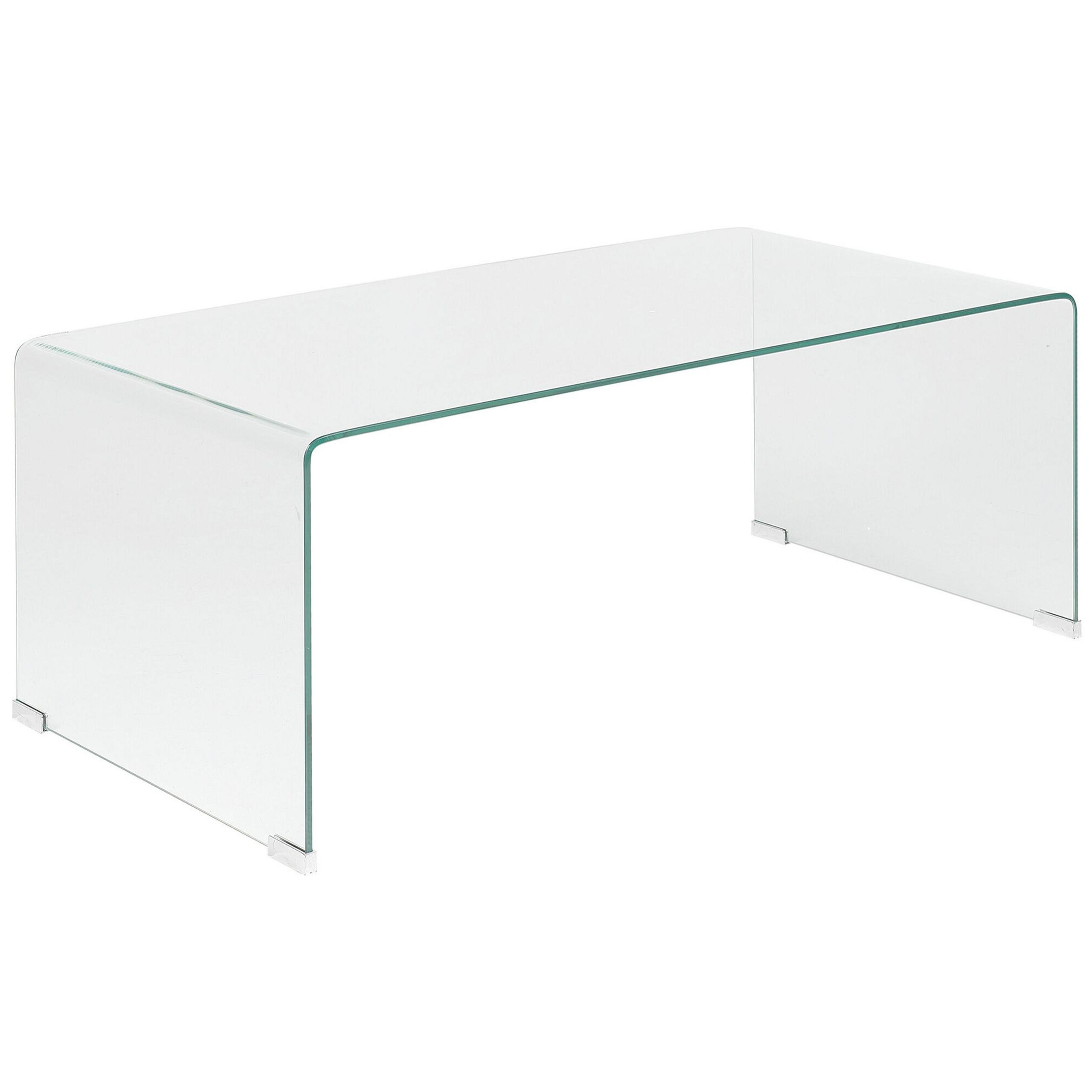 COUCHTISCH Glas transparent 100/50/40 cm Kendall - Transparent, Glas (50/100/40cm) - Beliani