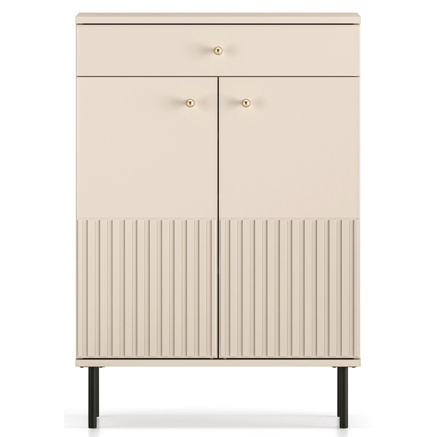 SCHUHSCHRANK Caletto Beige 68 cm - Beige/Goldfarben, Holzwerkstoff/Metall (68/98/34cm) - Selsey