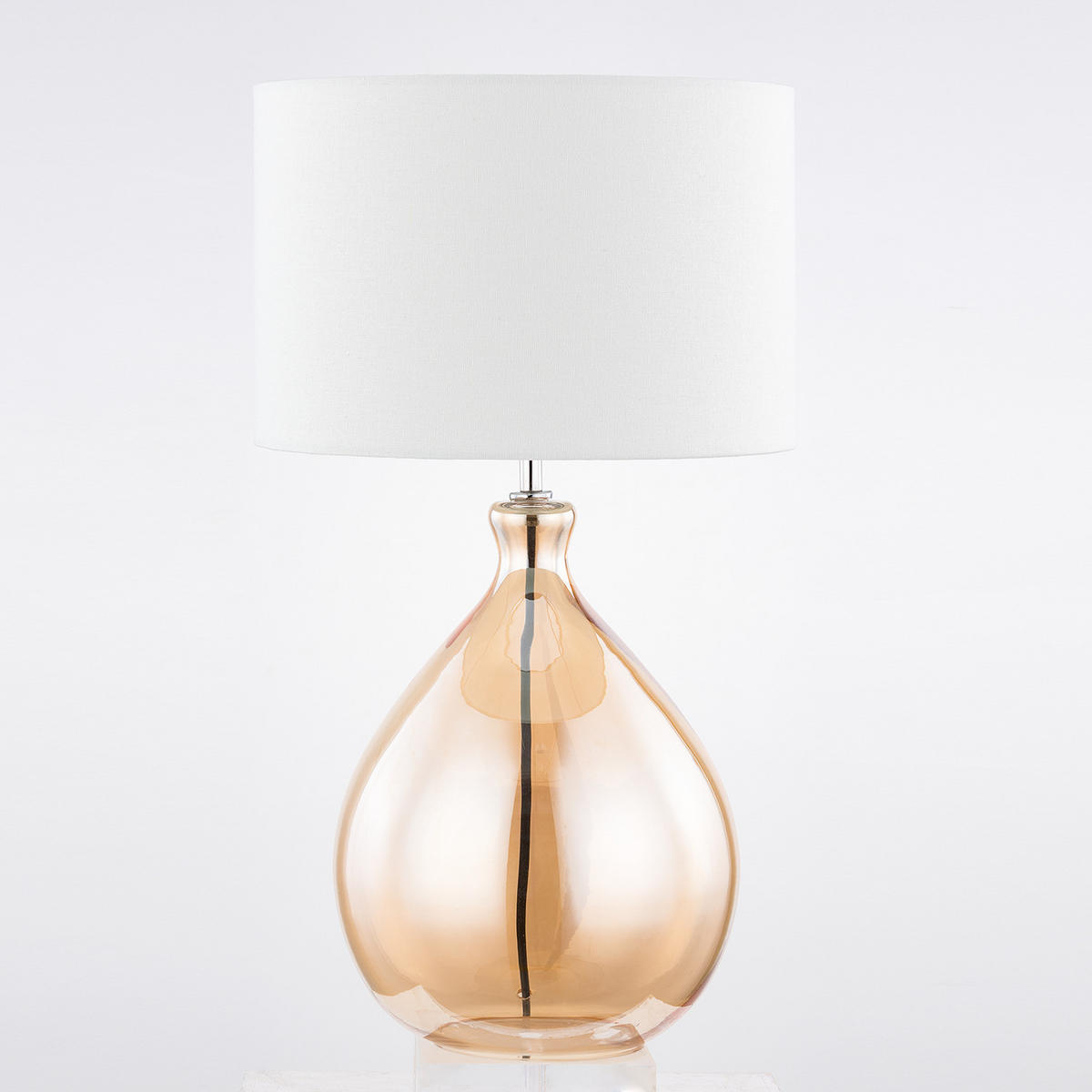 TISCHLEUCHTE - 1-flammig - Beige, Textil (30/30/53cm) - home24