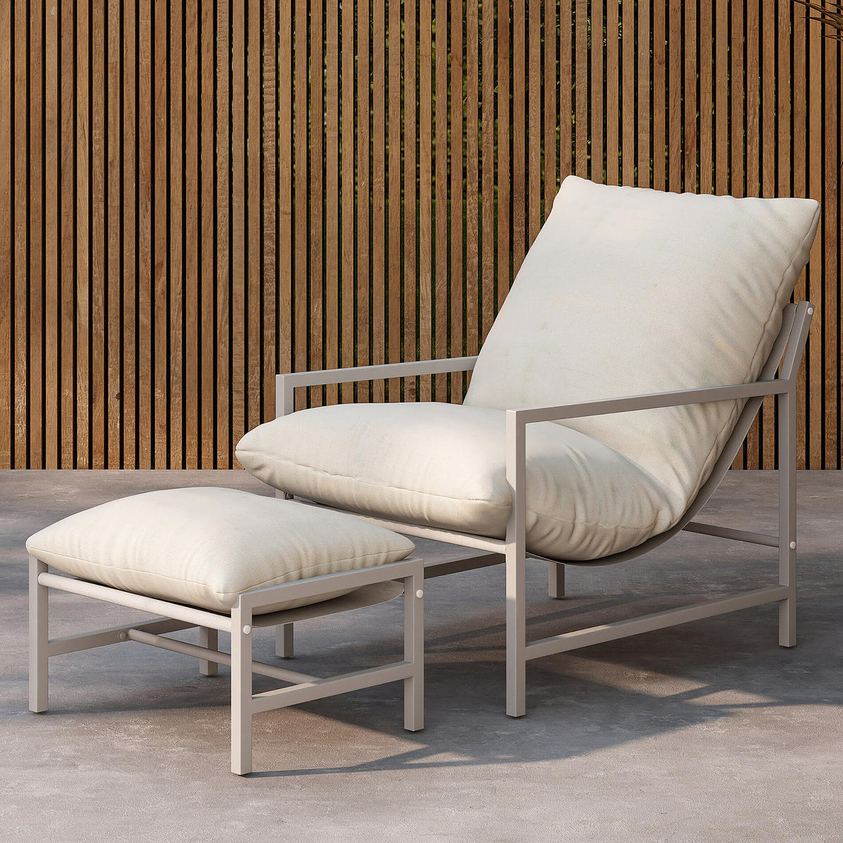 LOUNGESESSEL - Beige, Metall (67/68/128cm) - home24