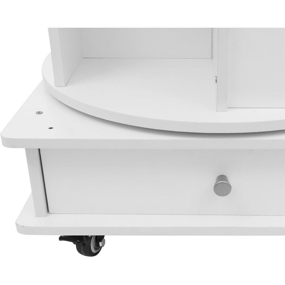 BÜCHERREGAL drehbar 4 Etagen Weiß - Weiß, Holzwerkstoff (46/142/46cm)