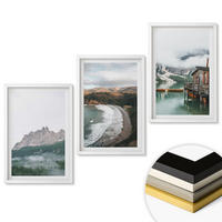 WANDBILDER 3er-Set - 40x60 cm Weißer Rahmen - Holzhaus an Bergstränden - Weiß, Kunststoff (40/60cm) - ArtPrintCave