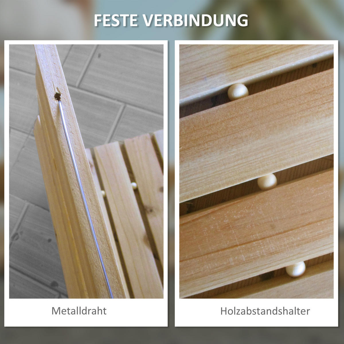 GARTENWEG, Tannenholz, Naturholz - Naturfarben, Holz (47/1/120cm) - Outsunny