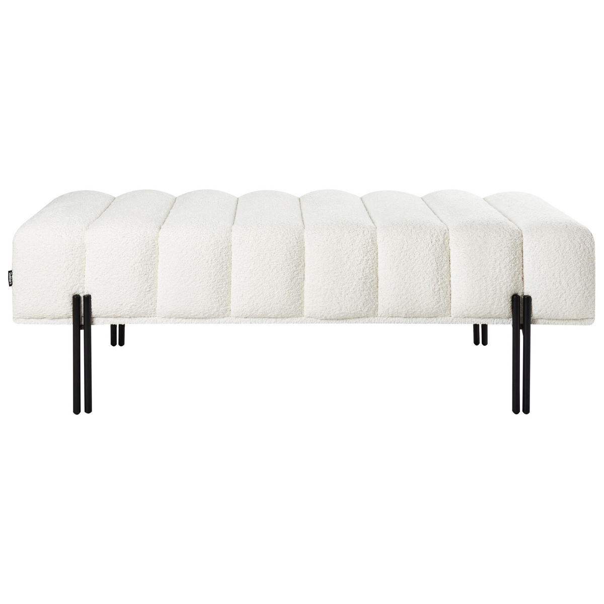 BANK Cremeweiß Carey - Schwarz/Weiß, Textil (125/44/49cm) - Beliani