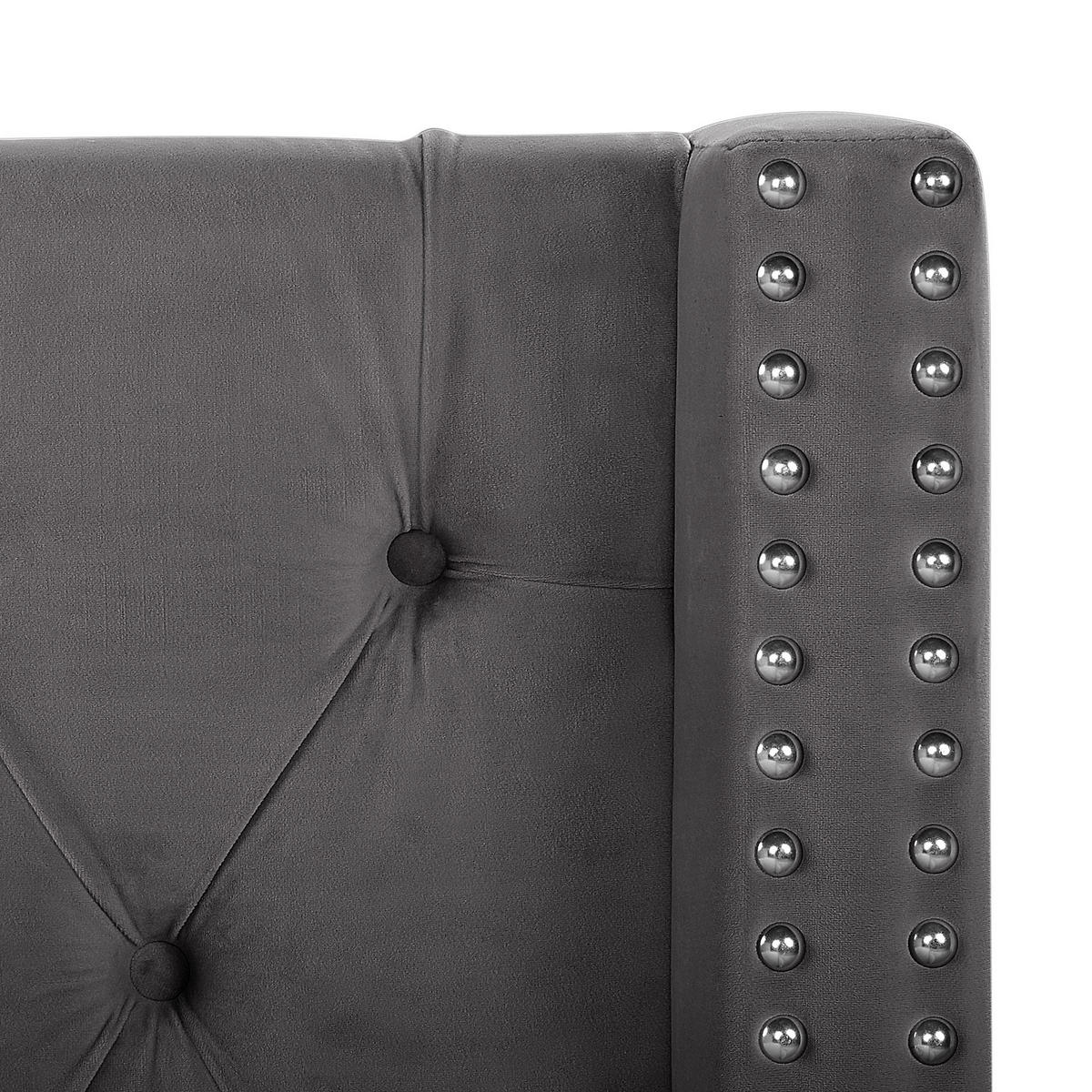 POLSTERBETT 160/200cm Grau Lubbon - Grau, Textil (160/200cm) - Beliani