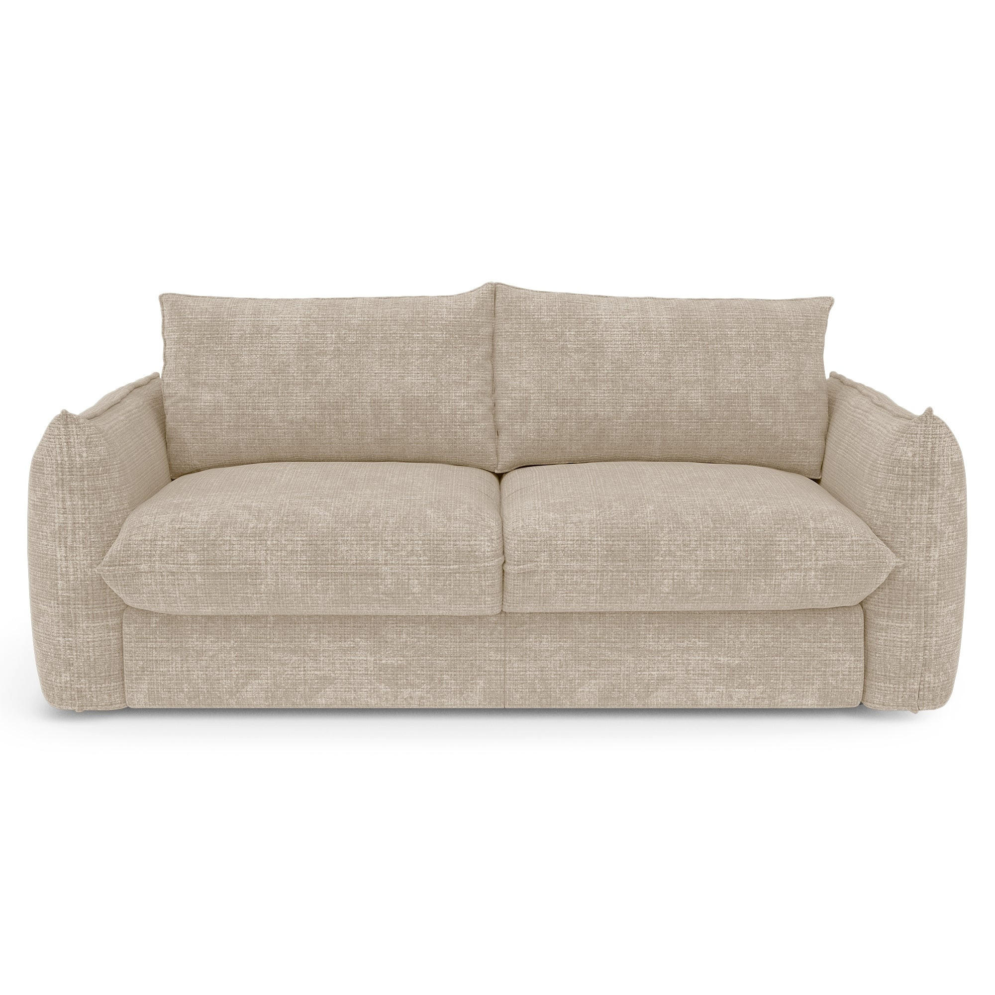SCHLAFSOFA Express ICON Geprägter Samt Beige 208cm - Beige, Textil (208/90/105cm) - Premium Interiors