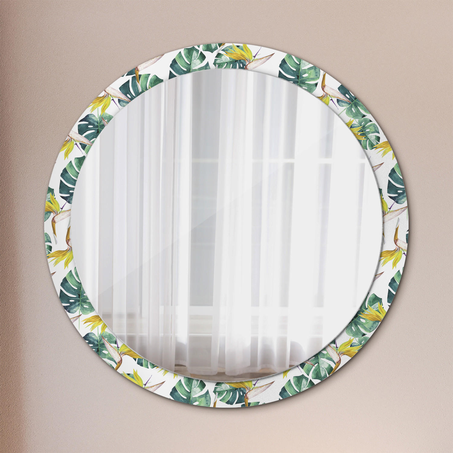 SPIEGEL Rund Ø 100 cm mit Aufdruck - Multicolor, Glas (100/100/0.4cm) - Wallfluent