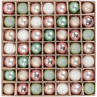 WEIHNACHTSKUGELN 49-teiliges Set Rosa Grün Gold - Multicolor, Kunststoff (3/3/3cm)